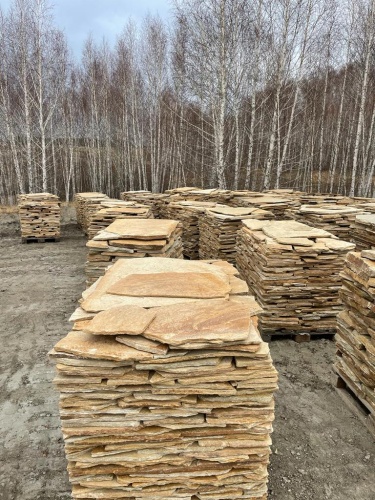 Плитняк златолит жёлтый для фасада 1,5-3 см купить в Омской области