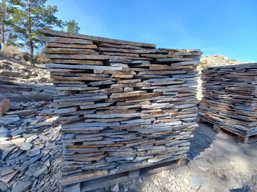 Плитняк златолит серебристый для фасада купить в Омской области