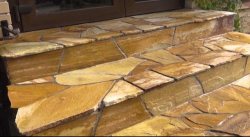 Плитняк златолит жёлтый золотистый для отмостки купить в Омской области